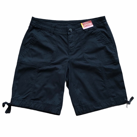 Faded Glory Pants - NWT Faded Glory 10" Bermuda shorts w/ ties black 8